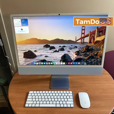 iMac (24-inch, 2024) Apple M4 Chip, 8-Core GPU, 16GB, 256GB, Blue - Thumbnail 1
