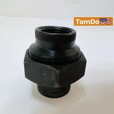 Industrial Hydraulic Steel Pipe Union Fitting Adapter Threaded Coupler 2in - Thumbnail 1