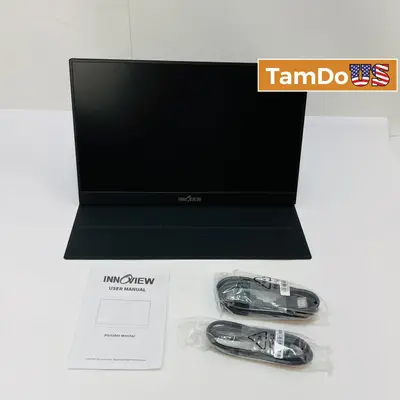 INNOCVIEW Portable Monitor INVPM406, 15.6" FHD, USB-C, HDMI, Slim Design - Thumbnail 1