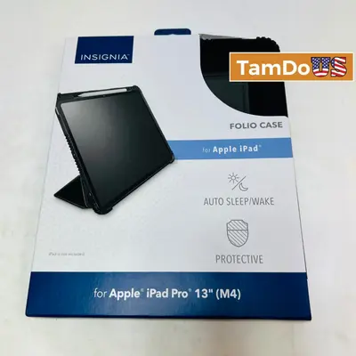 Insignia Folio Case for Apple iPad Pro 13" (M4) Protective Auto Sleep Wake - New Open Box - Real photo at TamDo.us