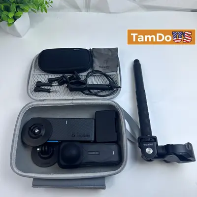 Insta360 X5 8K 360 Action Camera Essentials Bundle Black Pocket Cam Waterproof - Excellent - Real photo at TamDo.us