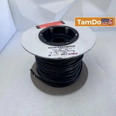 Insultab PVC Heat Shrink Tubing 105°C Black 100ft Roll - Thumbnail 1