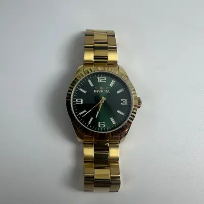 Invicta $249 Specialty 49681 Men's 43mm Gold Steel Green Dial Quartz Watch - Thumbnail 5