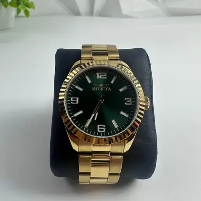 Invicta $249 Specialty 49681 Men's 43mm Gold Steel Green Dial Quartz Watch - Thumbnail 7