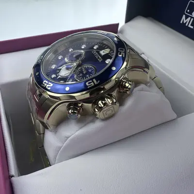 Invicta Pro Diver SCUBA Men's Watch 0073 Gold 48mm Chronograph 200M - Thumbnail 3