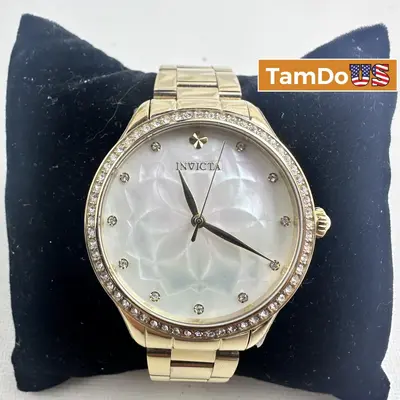 Invicta Wildflower Women's Watch 35554, 35mm Gold-Tone Stainless Steel - Excellent - Real photo at TamDo.us