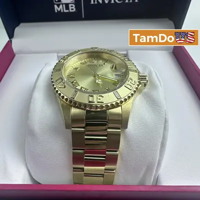 Invicta Pro Diver Men's Watch 12820 Gold-Tone 40mm Quartz 200M - Excellent - Real photo at TamDo.us
