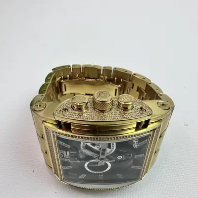 Invicta SHAQ 33741 Men's Watch 47mm 3.28ct Diamond Swiss Ronda Gold Steel - Thumbnail 5