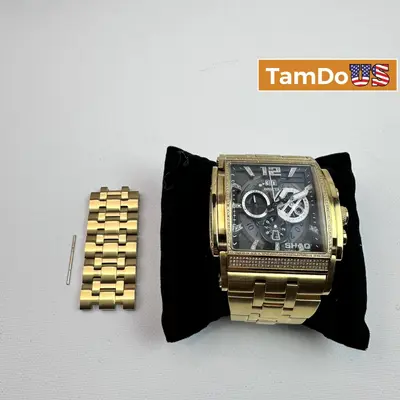 Invicta SHAQ 33741 Men's Watch 47mm 3.28ct Diamond Swiss Ronda Gold Steel - Good - Real photo at TamDo.us