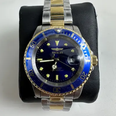 Invicta $495 Pro Diver Men's Watch 40mm, Blue Dial Two Tone Stainless (26972) - Thumbnail 2