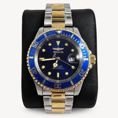 Invicta $495 Pro Diver Men's Watch 40mm, Blue Dial Two Tone Stainless (26972) - Thumbnail 8