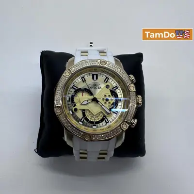 Invicta Pro Diver 38002 Men's Watch 0.6216ct Diamond 50mm White Gold-Tone Quartz - Thumbnail 1
