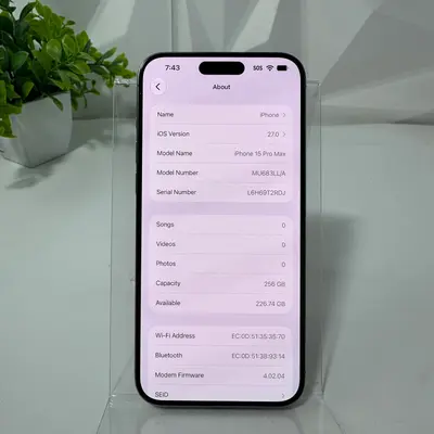 iPhone 15 Pro Max | 256GB | Unlocked | Natural Titanium - Thumbnail 6