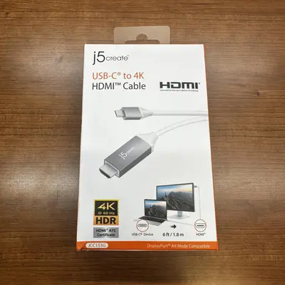 j5create JCC153G USB-C to 4K HDMI Cable 6ft 4K 60Hz HDR DisplayPort Alt Mode - Thumbnail 5