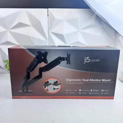 j5create JTSA102 Ergonomic Dual Monitor Mount Stand - Thumbnail 2