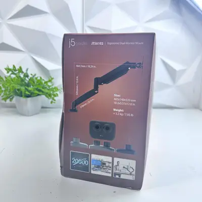 j5create JTSA102 Ergonomic Dual Monitor Mount Stand - Thumbnail 3