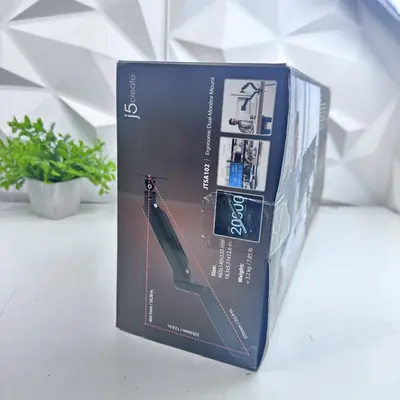 j5create JTSA102 Ergonomic Dual Monitor Mount Stand - Thumbnail 4