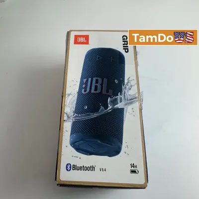 JBL Grip Portable Bluetooth Speaker Waterproof IP68 14H Battery Blue - Excellent - Real photo at TamDo.us