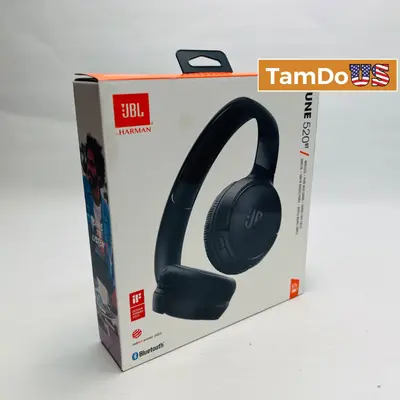 JBL TUNE 520BT Wireless Headphones – Bluetooth, 57H Battery, Pure Bass, Black - Thumbnail 1
