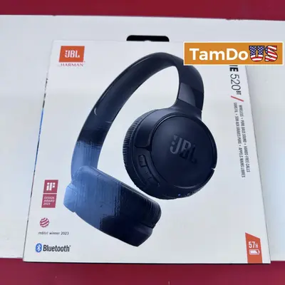 JBL Tune 520BT Wireless On-Ear Headphones Black, Pure Bass Sound - Thumbnail 1