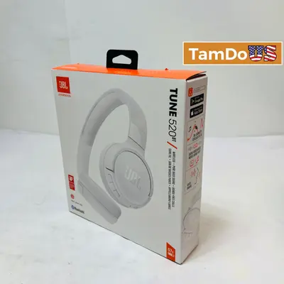 JBL Tune 520BT Wireless Over-Ear Headphones Pure Bass Sound White JBLT520BTWHTAM - Thumbnail 1