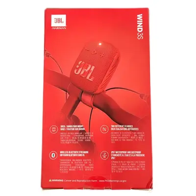 JBL Wind 3S Slim Handlebar Bluetooth Speaker - New/Sealed - Red - Thumbnail 5