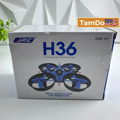 JJRC H36 Mini RC Drone 2.4GHz 6-Axis Gyro Quadcopter Protective Guards Blue - New Open Box - Real photo at TamDo.us