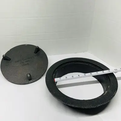 Jones Stephens S36-008 Cast Iron Sewer Cleanout Frame & Cover 8" Lid Assembly - Thumbnail 2