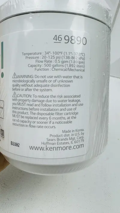 Kenmore 9890 - 46-9890, ADQ72910902 Replacement Refrigerator Water Filter - Thumbnail 8