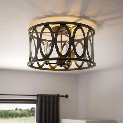Kenroy Home Prince 3-Light Flush Mount Ceiling Fixture Oil Rubbed Bronze Finish - Thumbnail 8