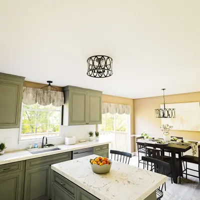 Kenroy Home Prince 3-Light Flush Mount Ceiling Fixture Oil Rubbed Bronze Finish - Thumbnail 7