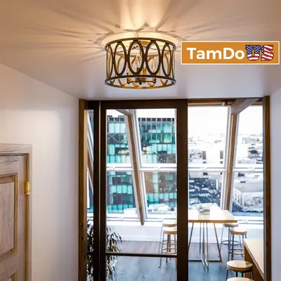 Kenroy Home Prince 3-Light Flush Mount Ceiling Fixture Oil Rubbed Bronze Finish - New - Real photo at TamDo.us