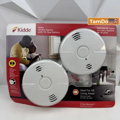 Kidde P3010B 10-Year Battery Photoelectric Voice Smoke Alarms (2-Pack) - New - Real photo at TamDo.us