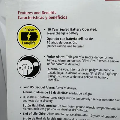 Kidde P3010B 10-Year Battery Photoelectric Voice Smoke Alarms (2-Pack) - Thumbnail 6