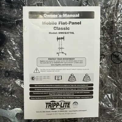 Tripp Lite Mobile Flat-Panel TV Floor Stand Cart Height-Adjustable LCD 32"-70" Displays - Thumbnail 4