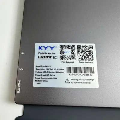 KYY K3 15.6" FHD Portable Monitor, 1080P IPS, Type-C Mini HDMI Built-in Speakers - Thumbnail 9