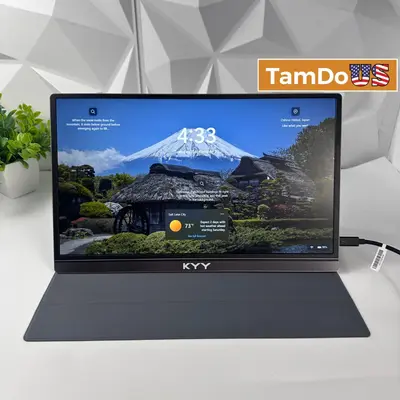 KYY K3 15.6" FHD Portable Monitor, 1080P IPS, Type-C Mini HDMI Built-in Speakers - Thumbnail 1
