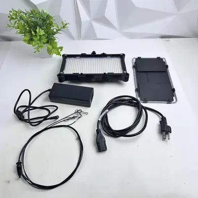 LED Video Light Panel Bi-Color 3200K-5600K w/ Power Adapter & Barn Doors - Thumbnail 2