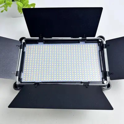LED Video Light Panel Bi-Color 3200K-5600K w/ Power Adapter & Barn Doors - Thumbnail 5
