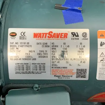 LEESON Wattsaver 2 HP 1745 RPM 3 Phase Electric Motor 145TC TEFC 121181.00 - Thumbnail 7
