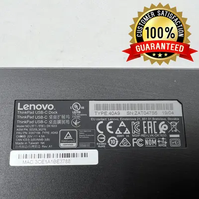 Lenovo ThinkPad USB-C Docking Station – Model 40A9 - Thumbnail 2