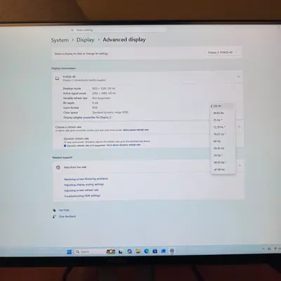 Lenovo ThinkVision P24QD-40 23.8" QHD 2560x1440 IPS Borderless Office PC Monitor - Thumbnail 9