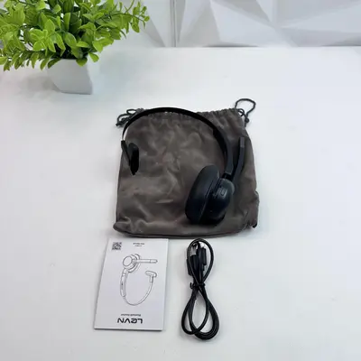 LEVN LE-HS015 Bluetooth Headset AI Noise Cancelling Wireless Office Headphones - Thumbnail 5