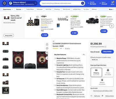 LG $1299 CK99 XBOOM Entertainment System Hi-Fi Stereo Bluetooth 5000W Speakers - Thumbnail 2