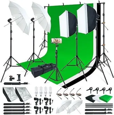 Linco AM139 Photo Video Studio Lighting Kit – Softbox, Stands, Bulbs - Thumbnail 2
