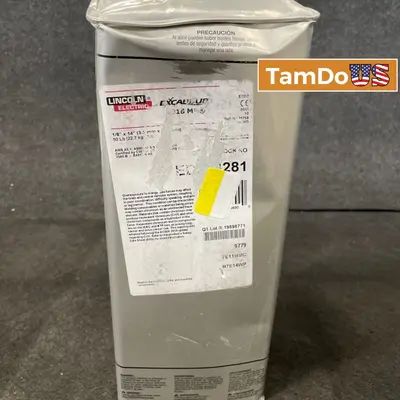 Lincoln Electric Excalibur 7018 MR Stick Welding Electrodes 1/8" 14" 50 lb Can - New Open Box - Real photo at TamDo.us