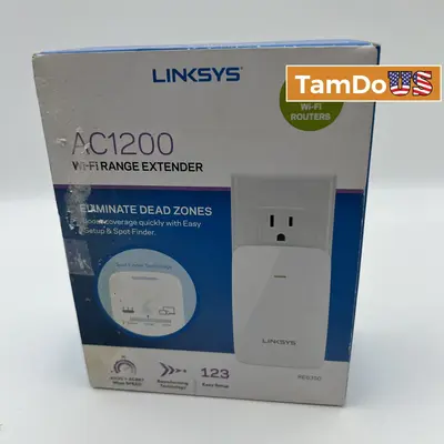 Linksys RE6350 Wi-Fi Extender – AC1200 Dual-Band Wireless Booster - Thumbnail 1