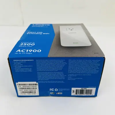 Linksys RE7000 Max-Stream AC1900 Dual-Band Wi-Fi Range Extender, MU-MIMO, White - Thumbnail 4