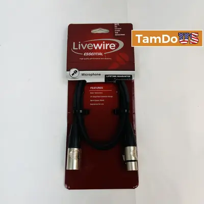 Livewire Essential 3ft XLR Microphone Cable – Male to Female - New - Real photo at TamDo.us