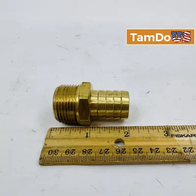 (Lot of 10) Brass Hose Barb Fittings 3/4" NPT x 3/4" Barb Male Adapter - Thumbnail 1